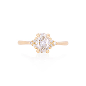 Dewlight 1ct Lab-Grown Diamond Oval Engagement Ring - 14k Gold Polished Band